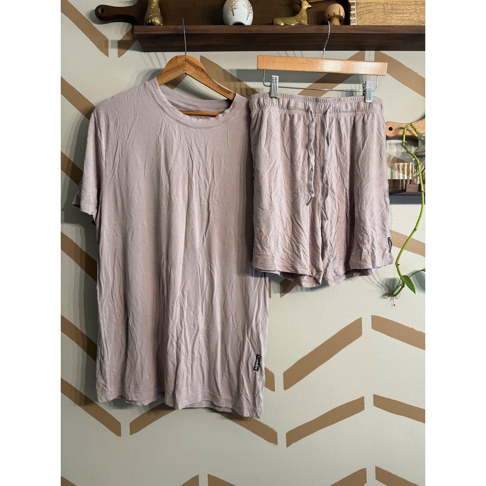 Comfrt Pajama Set Unisex Medium Grey Soft Short Sleeve Shirt and Shorts Lounge